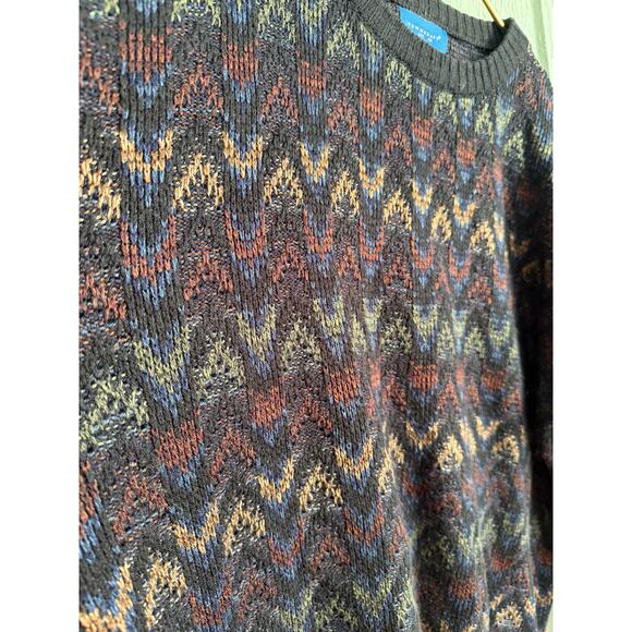 90s Towncraft Sweater Men’s 2XL Vintage Textured Knit Cosby Coogi Style - Picture 3 of 6